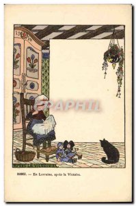 Old Postcard Fantasy Illustrator Hansi By Lorraine after Victory Alsace Cat k...