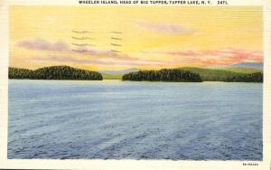 Wheeler Island Head of Big Tupper Tupper Lake Adirondacks New York pm 1938 Linen