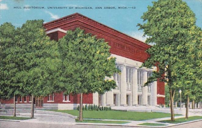 Michigan Ann Arbor Hill Auditorium University Of Michigan 1949