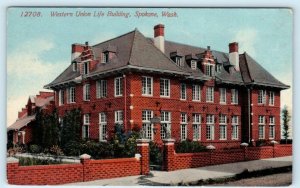 SPOKANE, Washington WA ~ WESTERN UNION LIFE Building c1910s  Postcard