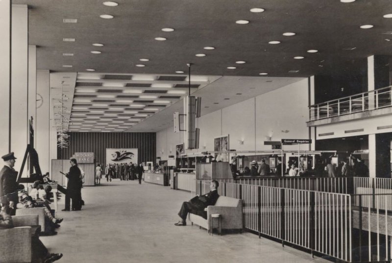 Main Passenger Lounge London Airport Real Photo Postcard