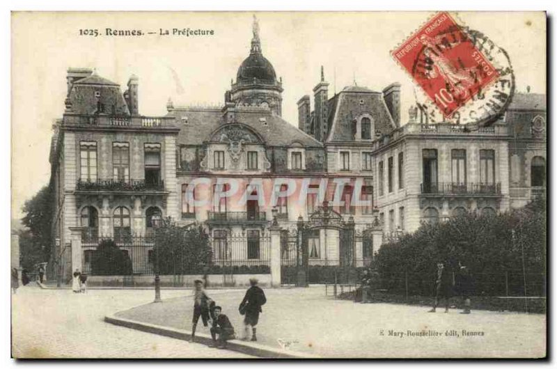 Old Postcard Rennes La Prefecture Children