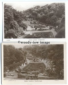 tq0166 - Yorks - Two Different Views of Italian Gardens Scarborough- 2 Postcards