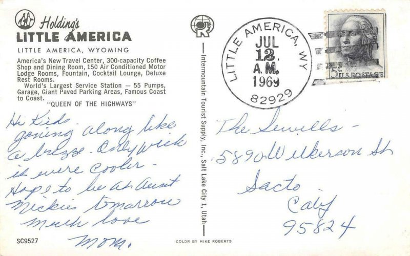 HOLDING'S LITTLE AMERICA Wyoming Lincoln Highway Roadside 1969 Vintage Postcard