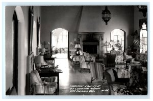 Spanish Lounge Cloister Hotel Sea Island GA Georgia Real Photo RPPC Postcard Dj8