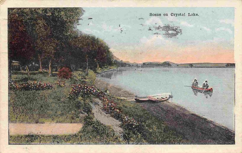 Crystal Lake Boating Sioux City Iowa 1921 postcard
