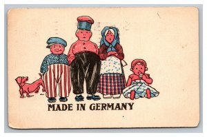 Vintage 1908 Postcard German Immigrants Dressed in Stars & Stripes Clothing