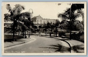 Sao Paulo Brazil Postcard Anhangabau Park c1920's Unposted RPPC Photo