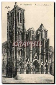 Old Postcard Bourges Facade of the Cathedral