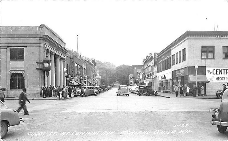 Richland Center WI Court Street View Store Front's RPPC Postcard