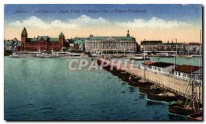 Postcard Old Coblenz Schillbrucke gegen Hotel Coblenzer hof u Riesen Furstenhof