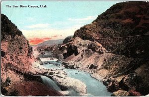 Postcard PANORAMIC SCENE Bear River Canyon Utah UT AJ3668