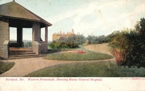 Vintage Postcard Western Promenade Showing Maine General Hospital Portland Maine