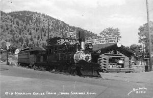 CO, Idaho Springs, Colorado, RPPC, Old Narrow Gage Train