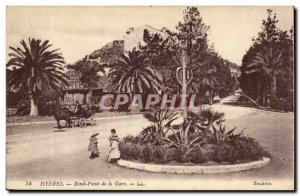 Hyeres palms Old Postcard Roundabout Station