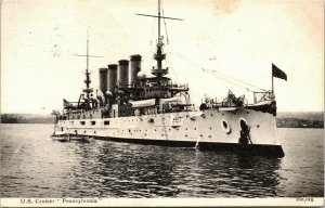 Postcard RPPC Real Photo U.S. Cruiser Pennsylvania 1910 L9