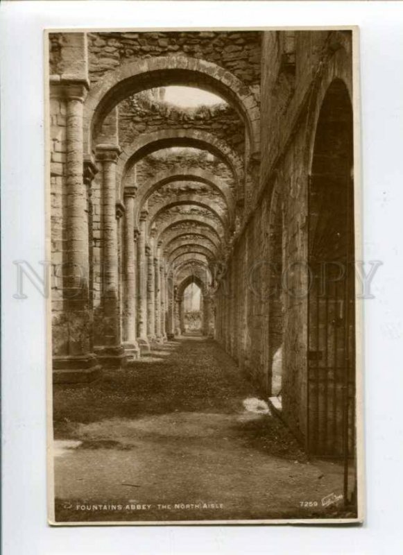 289588 UK North Aisle Fountains Abbey Vintage photo RPPC