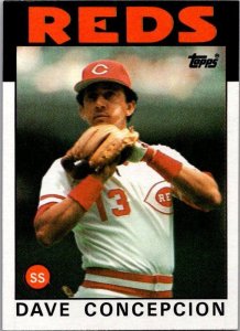 1986 Topps Baseball Card Dave Concepcion Cincinnati Reds sk10697