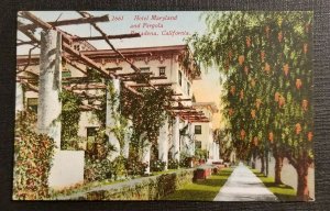 Mint Vintage Hand Colored Postcard Hotel Maryland Pasadena California