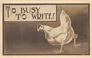 To Busy to Write Chicken Postal Used Unknown 