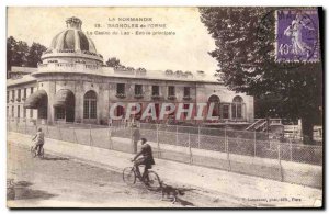 Old Postcard Cars L & # 39Orne Lake Casino main entrance Velo Cycle Dog