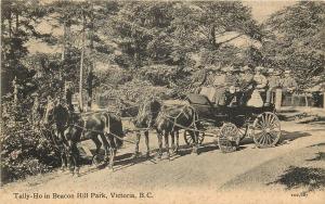 c1910 Postcard; Tally-Ho Carriage Ride in Beacon Hill Park Vancouver BC Canada