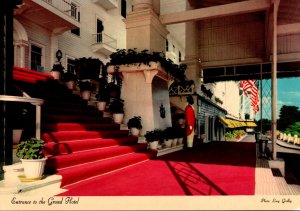 Michigan Historic Mackinac Island The Grand Hotel Entrance