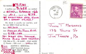 WA9MQJ Rock Island, ILL., USA QSL 1966 