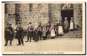 Old Postcard Folklore Auvergne home A wedding in Auvergne