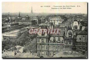 Old Postcard Paris Panorama of Eight Bridges