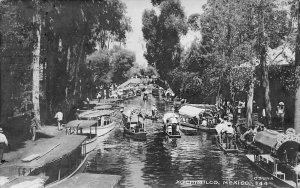 XOCHIMILCO MEXICO River Full With Many Boats Real Photo Postcard