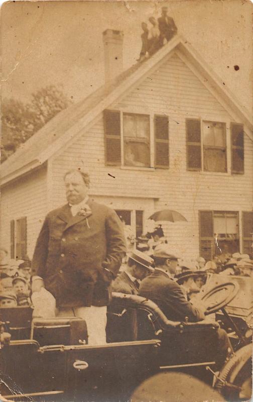 F37/ Interesting Real Photo RPPC Postcard President Taft in Car Parade c1910   4