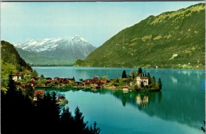 Postcard Switzerland Iseltwald Lake Brienz Niesen Mountain View