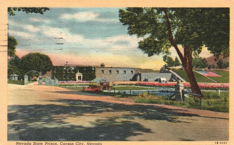 Vintage Postcard 1949 Nevada State Prison Penal Institution Carson City Nevada