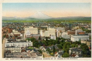 Portland, Oregon/OR Postcard, Bird's Eye View, Mount St. Helens