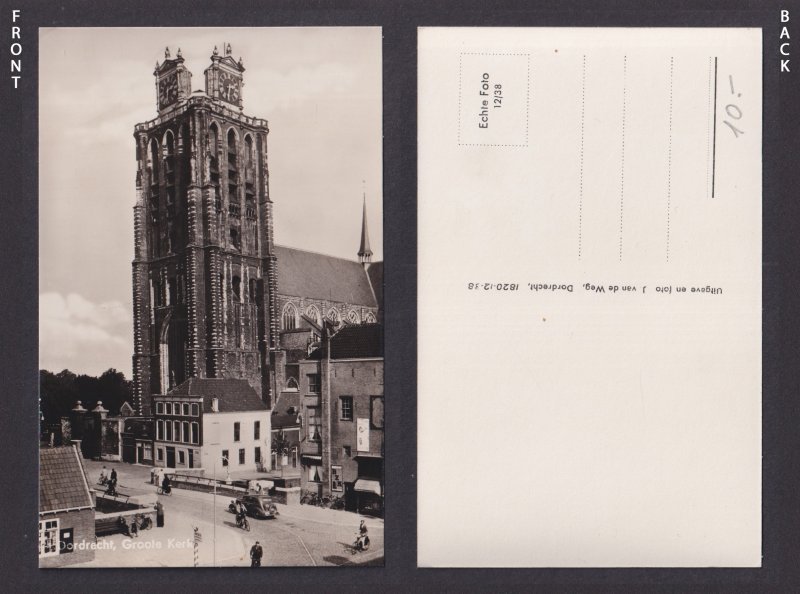 Vintage Postcard Netherlands Dordrecht Groote Kerk