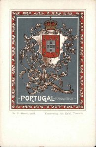 Portugal Portugese Flag Heraldic Symbols Paul Kohl No 16 c1900 Postcard