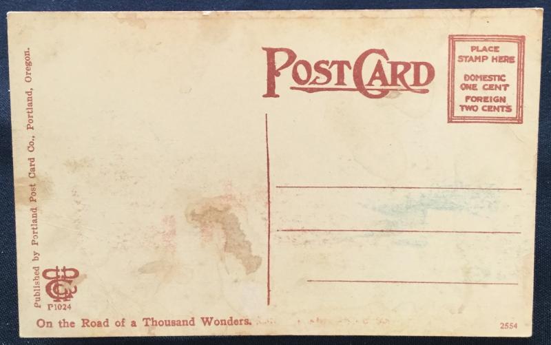 Postcard Unused City Park Washington St Entrance Portland OR LB