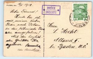 *1912 Pilsen Burgerliches Brauhaus Pilsner Beer Factory Vintage Postcard A62
