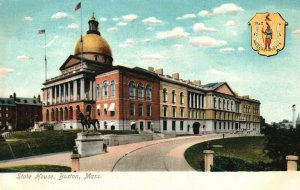 Vintage Postcard 1900's State House Boston Massachusetts MA Pub. Illustrated Pos