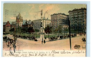 1906 Lafayette Square Looking S.E. Buffalo NY, Cheyenne WY Postcard 