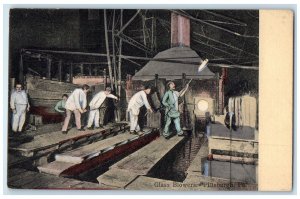 c1905 Glass Blowers Pittsburgh Pennsylvania PA, Interior Workers Postcard