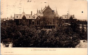 1900s Music Hall Cincinnati Ohio Undivided Back Real Photo Postcard