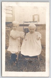 Hartford CT Brainerd Family Adorable Edwardian Boys Stroller RPPC Postcard T21