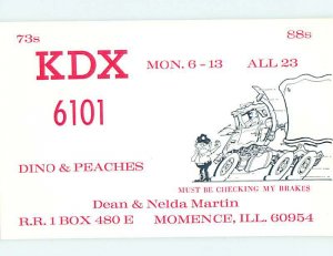 Pre-1980 RADIO CARD - Momence - Near Kankakee & Joliet & Naperville IL AH1996