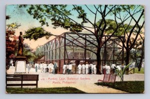 MONKEY CAGE BOTANICAL GARDENS MANILA PHILIPPINES POSTCARD 1909