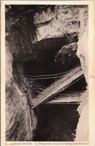 Algeria Constantine La Passerelle dans les Gorges Rhumel Vintage Postcard C220