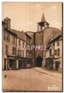 Old Postcard Parthenay The Gate Clock