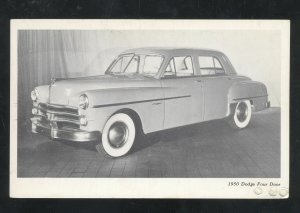 1950 DODGE FOUR DOOR VINTAGE CAR DEALER ADVERTISING POSTCARD MOPAR