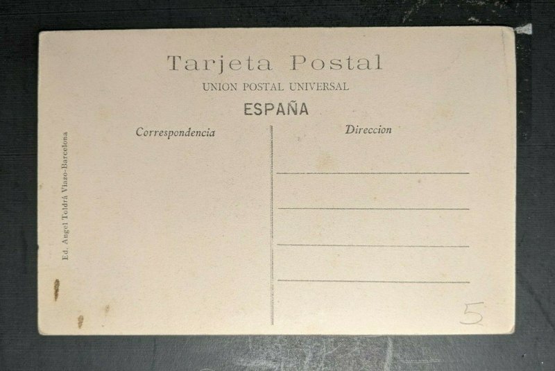 Mint Vintage Detalle del Palacio Episcopal Gerona Spain RPPC Postcard